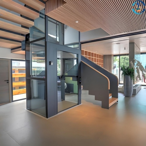 thang máy kính khung thép